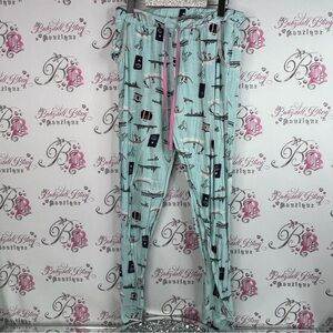 Layla pants joggers Italy cameras boat Pajamas luggage passport Print Blue